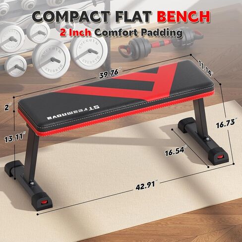 Flat Bench, Foldable Flat Weight Bench for Exercise Workout, 700LBS Easy Assembly for Strength Training at Home Gym in Saudi Arabia