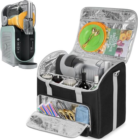 حقيبة سفر YARWO متوافقة مع ماكينة Ninja Slushie FS301، FS300 وFS299، حقيبة حمل مقاومة للماء مع فواصل مرنة ولوحة لآلة العصير، الزجاجة، الأكواب، مناسبة للسفر والتخييم والحفلات in Kuwait