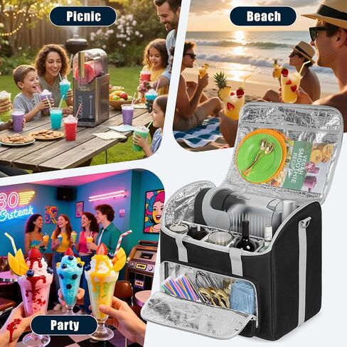 حقيبة سفر YARWO متوافقة مع ماكينة Ninja Slushie FS301، FS300 وFS299، حقيبة حمل مقاومة للماء مع فواصل مرنة ولوحة لآلة العصير، الزجاجة، الأكواب، مناسبة للسفر والتخييم والحفلات in Kuwait