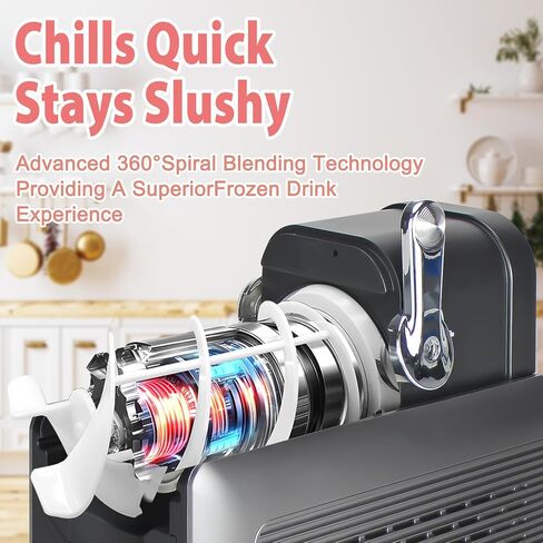 Slushie Machine for Home - 88oz Frozen Drink Maker Slushy Machine, 2-In-1 Soft Ice Cream Maker, 6 Preset Programs| Slushie, Cocktails, Frappés, Ice Cream, Smoothies, Milkshakes (Screen Version） in Saudi Arabia