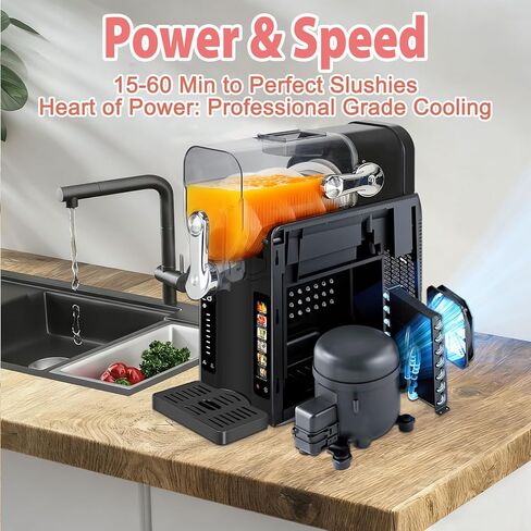 Slushie Machine for Home - 88oz Frozen Drink Maker Slushy Machine, 2-In-1 Soft Ice Cream Maker, 6 Preset Programs| Slushie, Cocktails, Frappés, Ice Cream, Smoothies, Milkshakes (Screen Version） in Saudi Arabia