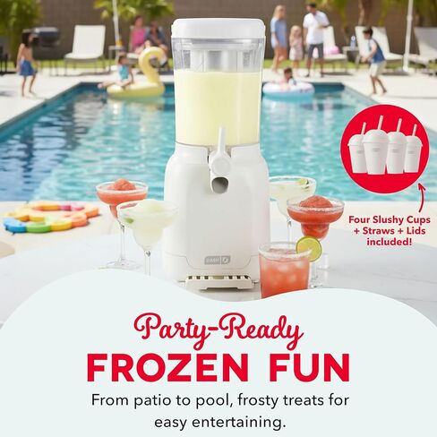 Dash Slushy & Frozen Drink Maker - Make Slushies, Frozen Margaritas, Frosé & More - Easy-to-Clean Device & Drip-Free Dispensing - One-Touch Operation - 32 Oz in Saudi Arabia
