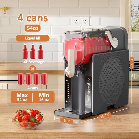 Slushie Machine, Slushy for Home No Ice Need, Professional Frozen Drink Maker & Margarita Machine, 6 Presets for Milkshakes, Frappés, Slush, Ice Cream, Black in Saudi Arabia