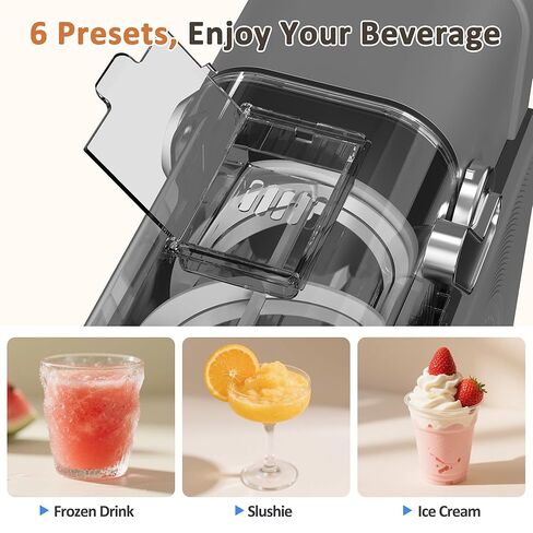 Slushie Machine, Slushy for Home No Ice Need, Professional Frozen Drink Maker & Margarita Machine, 6 Presets for Milkshakes, Frappés, Slush, Ice Cream, Black in Saudi Arabia