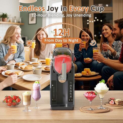 Slushie Machine, Slushy for Home No Ice Need, Professional Frozen Drink Maker & Margarita Machine, 6 Presets for Milkshakes, Frappés, Slush, Ice Cream, Black in Saudi Arabia