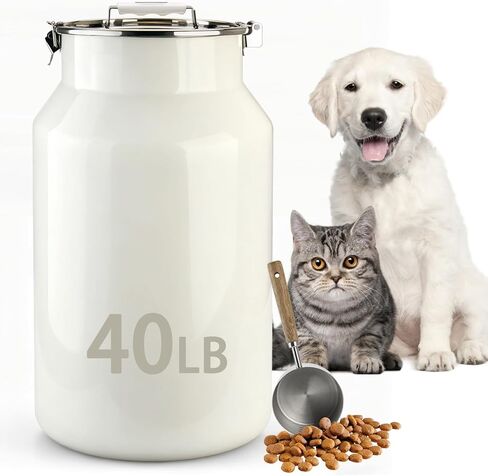 الكلب علاج حاوية محكمة الإغلاق جرة 2.2QT/2L ، الجرار الغذائية الزجاجية مع غطاء ملمس واحد للكلب أو القطط ، kibble ، الوجبات الخفيفة - علبة تخزين المخزن للمطبخ أو كونترتوب (2.2QT - 2L) in Kuwait
