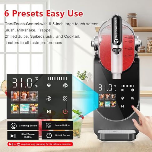 Slushie Machine 84oz, Slushy Machine for Home, Frozen Drink Machine with One-Touch Screen, 6 Preset Programs, Auto Clean, No Ice Needed, Dishwasher Safe Parts, for Margaritas, Frappés and More (84oz) in Saudi Arabia