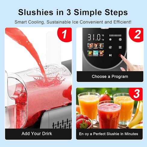 Slushie Machine 84oz, Slushy Machine for Home, Frozen Drink Machine with One-Touch Screen, 6 Preset Programs, Auto Clean, No Ice Needed, Dishwasher Safe Parts, for Margaritas, Frappés and More (84oz) in Saudi Arabia