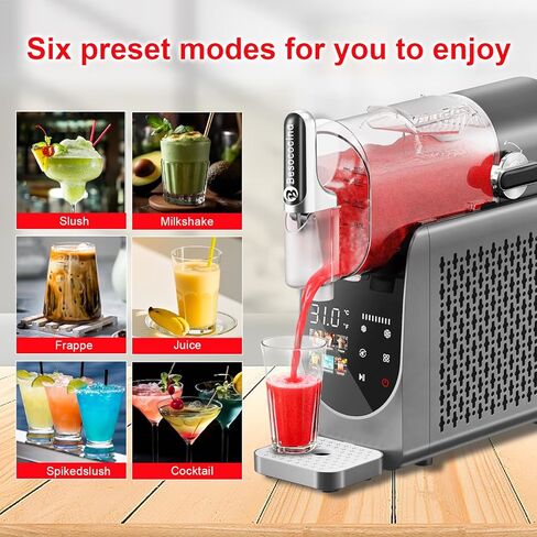 Slushie Machine 84oz, Slushy Machine for Home, Frozen Drink Machine with One-Touch Screen, 6 Preset Programs, Auto Clean, No Ice Needed, Dishwasher Safe Parts, for Margaritas, Frappés and More (84oz) in Saudi Arabia
