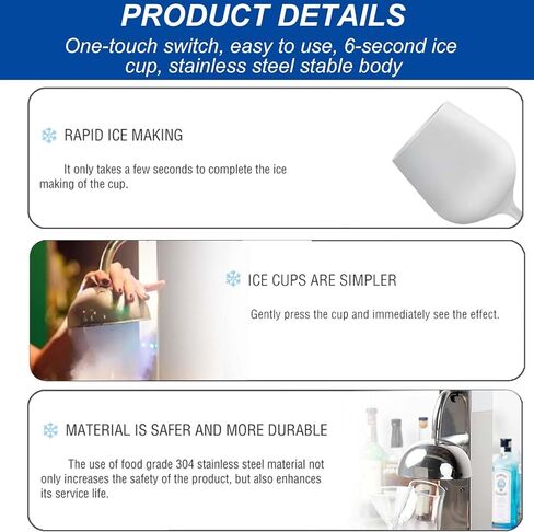 Stainless Steel Ice Cup Machine, 6s Rapid Cooling Glass Froster Cooler, Freezer for Cups and Glasses in Kuwait