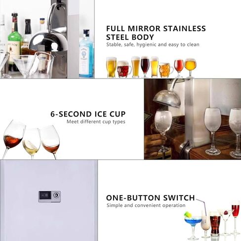 Commercial CO2 Ice Cup Machine - Instant Glass Froster for Bar & Restaurant | Stainless Steel Upright Wine Glass Chiller | 6 Seconds Per Cup in Kuwait