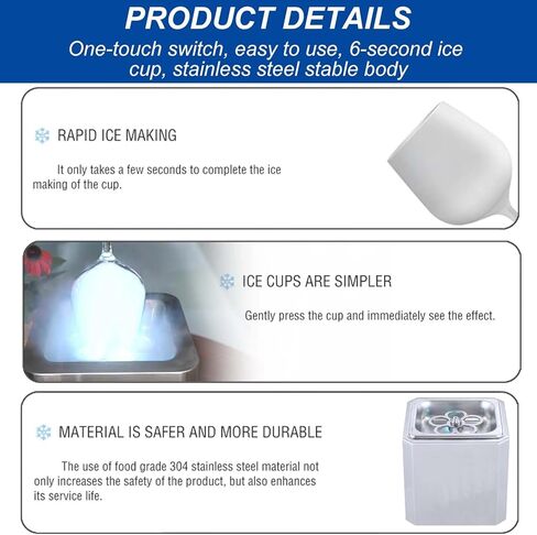Rapid Chill Countertop Glass Froster, Stainless Steel Ice Cup Machine,Connect to Co2 Tank,Cooling Temperature Up to -45°C in Kuwait