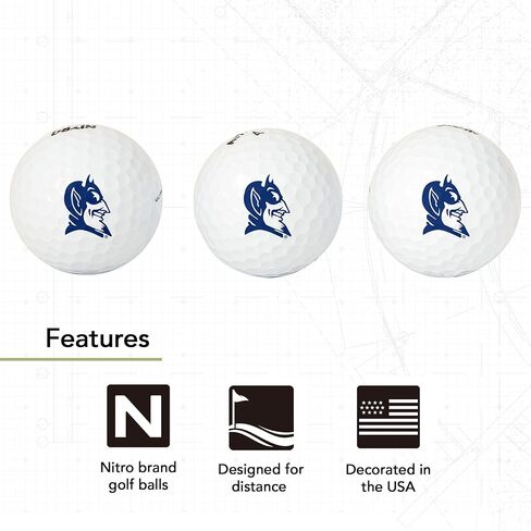 Desert Cactus Duke University Golf Balls 3 Pack – DUBlue Devils Full Color Three – Officially Licensed Sport Team Accessory (Design B) in Saudi Arabia