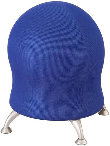 Pemberly Row Modern Ball Chair, Blue Mesh Finish, 22.5 x 22.5 x 17.5 in, Powder-Coated Legs, Stationary Glides, Anti-Burst Design, Active Seating for Office or Home, Promotes Posture and Core Strength in Saudi Arabia
