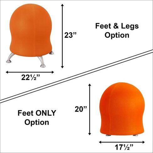 Pemberly Row Modern Ball Chair, Blue Mesh Finish, 22.5 x 22.5 x 17.5 in, Powder-Coated Legs, Stationary Glides, Anti-Burst Design, Active Seating for Office or Home, Promotes Posture and Core Strength in Saudi Arabia
