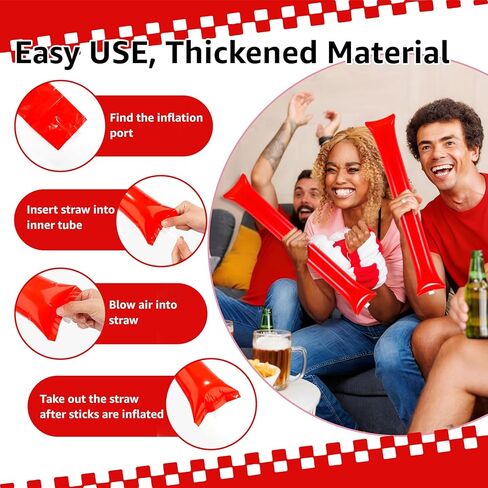 204 Pcs Team Spirit Accessories School Spirit Items - Cheerleading Pom Poms, Whistles, Thunder Sticks, Hand Clappers for Tailgates Football Baseball Sports Events in Saudi Arabia