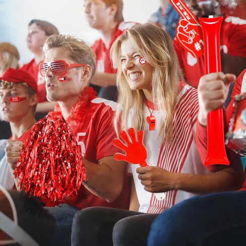 204 Pcs Team Spirit Accessories School Spirit Items - Cheerleading Pom Poms, Whistles, Thunder Sticks, Hand Clappers for Tailgates Football Baseball Sports Events in Saudi Arabia