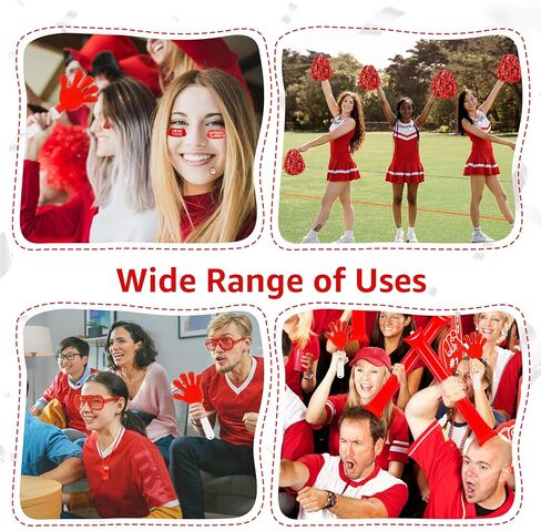 204 Pcs Team Spirit Accessories School Spirit Items - Cheerleading Pom Poms, Whistles, Thunder Sticks, Hand Clappers for Tailgates Football Baseball Sports Events in Saudi Arabia