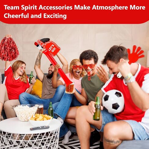 204 Pcs Team Spirit Accessories School Spirit Items - Cheerleading Pom Poms, Whistles, Thunder Sticks, Hand Clappers for Tailgates Football Baseball Sports Events in Saudi Arabia