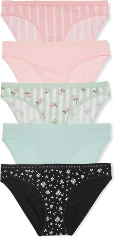 Victoria's Secret Women's Cotton Bikini Underwear, Moderate Coverage Panties for Women, Multi Pack, Holiday Advent (L) in Saudi Arabia