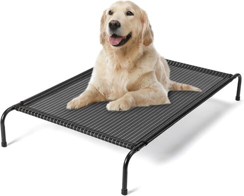 Outvita 43 Inch Elevated Dog Bed, Outdoor Cooling Raised Pet Cot, with Waterproof Textilene Mesh, Washable, Breathable, Alloy Steel Frame, Portable, Chew Proof, Indoor & Outdoor (Gray) in Saudi Arabia