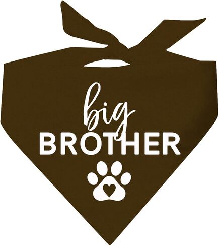 Big Brother with Heart Paw Baby Announcement Dog Bandana (Brown, OS 87) in Saudi Arabia