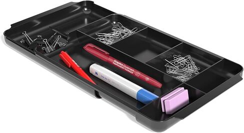 TRU RED Staples TR58204 7-Compartment Expandable Plastic Drawer Organizer, Black in Saudi Arabia