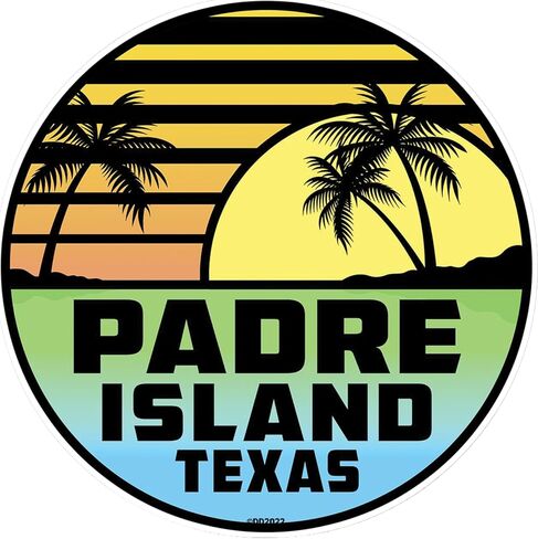 Padre Island Beach Texas Surf Sticker 3" Vinyl TX Vinyl Decal in Saudi Arabia