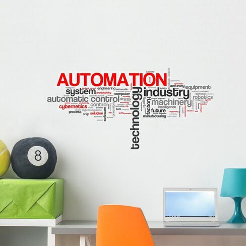 Wallmonkeys Automation Word Cloud Illustration Wall Decal Peel and Stick Graphic WM309814 (36 in W x 19 in H) in Saudi Arabia
