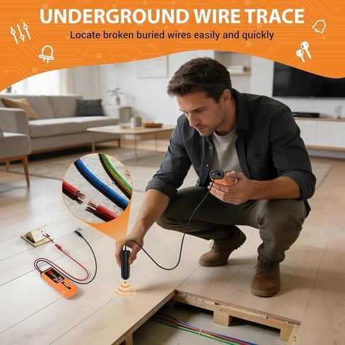 Underground Wire Locator, VXSCAN F04 Cable Locator with Earphone, Buried Wire Locators for Dog Fence Cables, Wire Locator Electrical for Detecting Cable Breaks, Irrigation Control Wires in Kuwait