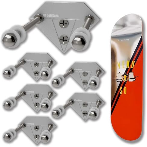 شاشة عرض مثبتة على الحائط على لوح التزلج (6 عبوات) - حامل لوح تزلج على شكل ماسي من الألومنيوم مع فتحتين لولبية لديكور عرض لوح التزلج المعلق أفقيًا وعموديًا - (أسود) in Kuwait