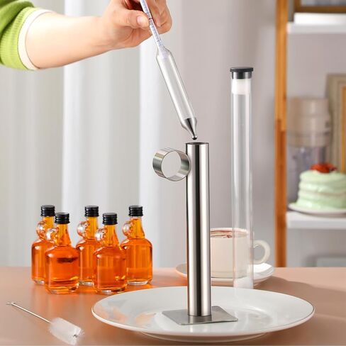 مجموعة أكواب اختبار مقياس كثافة شراب القيقب، مجموعة قياس كثافة شراب القيقب، مقياس كثافة السكر من الفولاذ المقاوم للصدأ، قياس محتوى السكر مع 5 فرشاة لتنظيف الزجاجات، مجموعة دقيقة سهلة القراءة لعمل التجميع in Kuwait