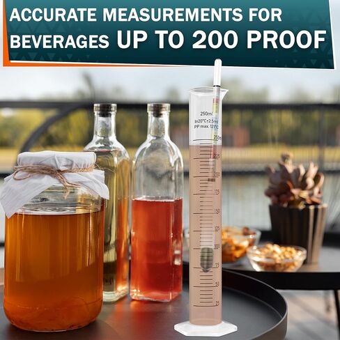 Triple-Scale Hydrometer Kit with Plastic Test Jar for Wine, Beer, Mead and Kombucha - Alcohol Tester, Hydrometer Alcohol, ABV, Brix & Gravity Tester - Brewing Supplies, Valentine Day Gift for Brewers in Saudi Arabia