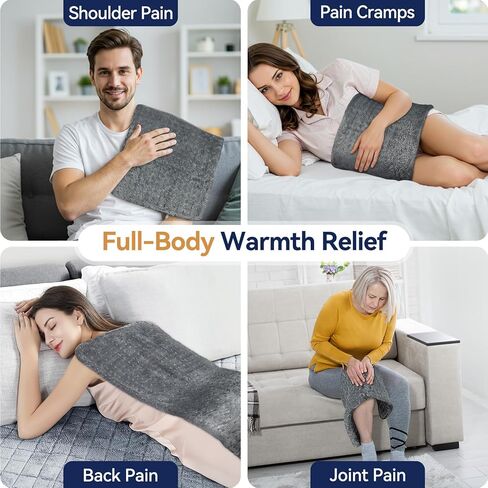 وسادة تسخين كبيرة جدًا لتخفيف آلام الظهر، وسادة حرارية كهربائية مقاس 33 × 17 بوصة للرقبة والأكتاف والتشنجات وآلام الدورة الشهرية، 9 إعدادات للحرارة و4 مؤقتات للإيقاف التلقائي، نسيج ناعم يُغسل في الغسالة، هدايا للعشاق باللون الرمادي in Kuwait