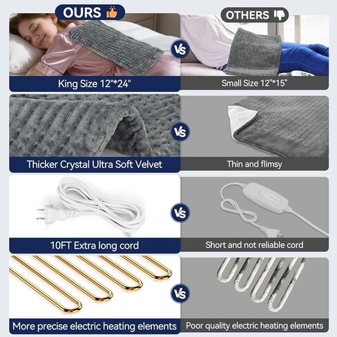 وسادة تسخين كبيرة جدًا لتخفيف آلام الظهر، وسادة حرارية كهربائية مقاس 33 × 17 بوصة للرقبة والأكتاف والتشنجات وآلام الدورة الشهرية، 9 إعدادات للحرارة و4 مؤقتات للإيقاف التلقائي، نسيج ناعم يُغسل في الغسالة، هدايا للعشاق باللون الرمادي in Kuwait