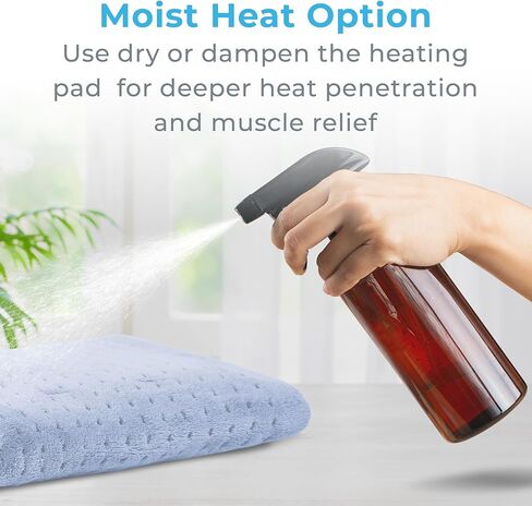 Pure Enrichment PureRelief Ultra-Wide Microplush Heating Pad - 20" x 24" XXL Size & 6 Heat Settings for Temporary Neck, Shoulder & Back Pain Relief - Moist Heat Option & Machine Washable (Periwinkle) in Kuwait