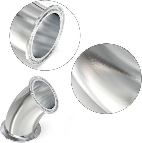 TAISHER 1PCS 304 Stainless Steel 2" Tube OD 45 Degree Elbow Sanitary Pipe Fittings 2" Tri Clamp 64MM Ferrule Flange with 2PCS Silicone Gaskets in Saudi Arabia