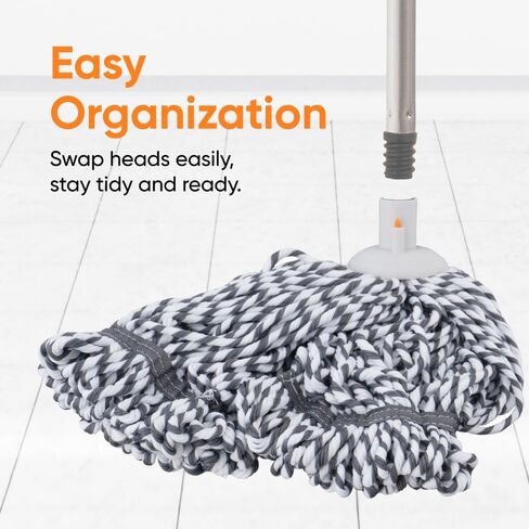 Superio String Microfiber Mop Replacement Head Only – Grey Refill for Self-Wringing Mop, Heavy Duty Floor Cleaning for Home, Kitchen, Bathroom, Office in Saudi Arabia