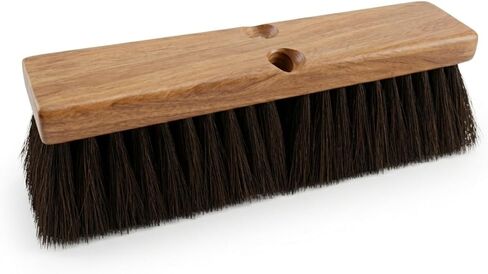 رأس مكنسة دفع من شعر الحصان النقي، 30.48 سم، كتلة خشبية شديدة التحمل مع فتحتين ملولبتين - تنظيف الغبار والحطام الناعم للاستخدام المنزلي أو الصناعي، شعيرات فاخرة فاخرة in Kuwait