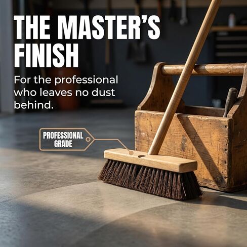 رأس مكنسة دفع من شعر الحصان النقي، 30.48 سم، كتلة خشبية شديدة التحمل مع فتحتين ملولبتين - تنظيف الغبار والحطام الناعم للاستخدام المنزلي أو الصناعي، شعيرات فاخرة فاخرة in Kuwait