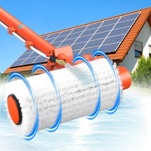 Solar Panel Cleaning Brush and Pole-Replacement Cleaning Brush Head for Solar Panlel, Outside High Window, Roof (White) in Kuwait