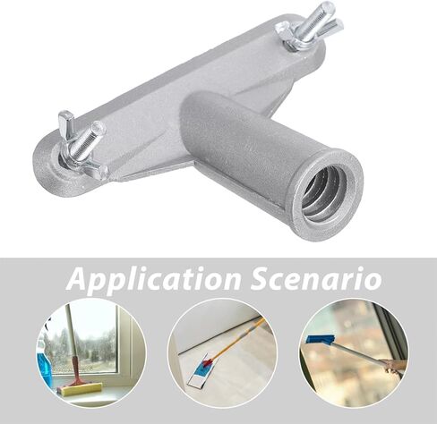 Veemoon Broom Handle Bracket Adapter, 2pcs Push Broom Pole Threaded Connector Cleaning Brush Head Connector Handle Tips Metal Mop Adapter Thickness Deck Brush Accessories (Threaded Port 18MM) in Saudi Arabia