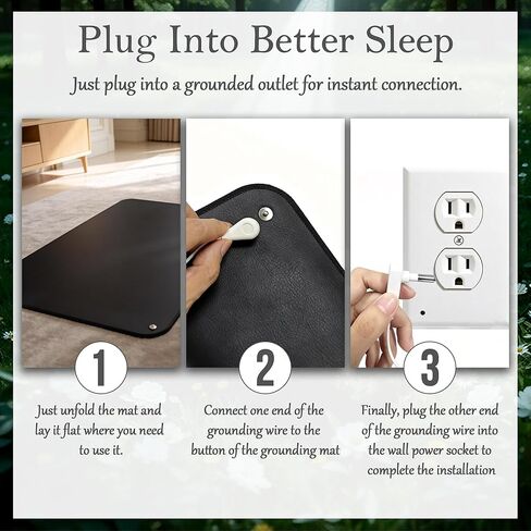 Grounding Mat 16"x24", Conductive Carbon Fiber PU Leather Grounding Pad for Sleep Energy Pain Relief Inflammation, Indoor Earth Connection Therapy for Home Office Yoga in Kuwait