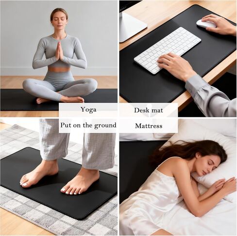 Grounding Mat 16"x24", Conductive Carbon Fiber PU Leather Grounding Pad for Sleep Energy Pain Relief Inflammation, Indoor Earth Connection Therapy for Home Office Yoga in Kuwait