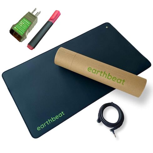 earthbeat Classic Grounding Mat. Grounding Tester Kit Included. Natural Therapy for Sleep Quality, Anti-Inflammation and Wellness. Conductive Vegan Leather. 13"×24" in Saudi Arabia