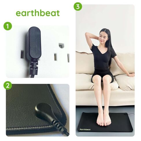 earthbeat Classic Grounding Mat. Grounding Tester Kit Included. Natural Therapy for Sleep Quality, Anti-Inflammation and Wellness. Conductive Vegan Leather. 13"×24" in Saudi Arabia