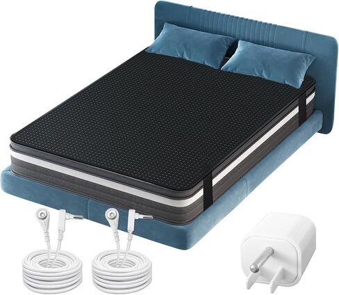 Grounding Mat for Bed Earth Connected Mat for Sleep with Grounding Plug Adapter,Cords,Conductive Mattress Pad (54x78 Inch) in Kuwait