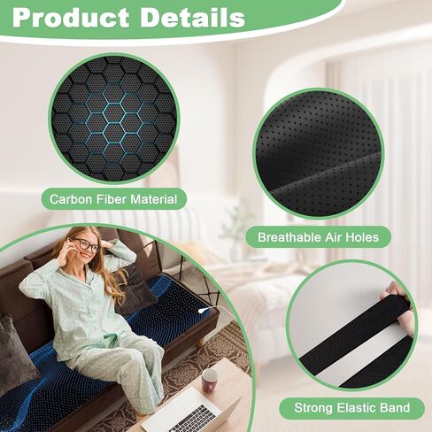 Grounding Mat for Bed Earth Connected Mat for Sleep with Grounding Plug Adapter,Cords,Conductive Mattress Pad (54x78 Inch) in Kuwait