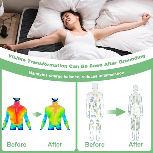 Grounding Mat for Bed Earth Connected Mat for Sleep with Grounding Plug Adapter,Cords,Conductive Mattress Pad (54x78 Inch) in Kuwait