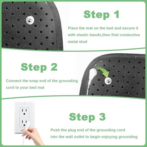 Grounding Mat for Bed Earth Connected Mat for Sleep with Grounding Plug Adapter,Cords,Conductive Mattress Pad (54x78 Inch) in Kuwait